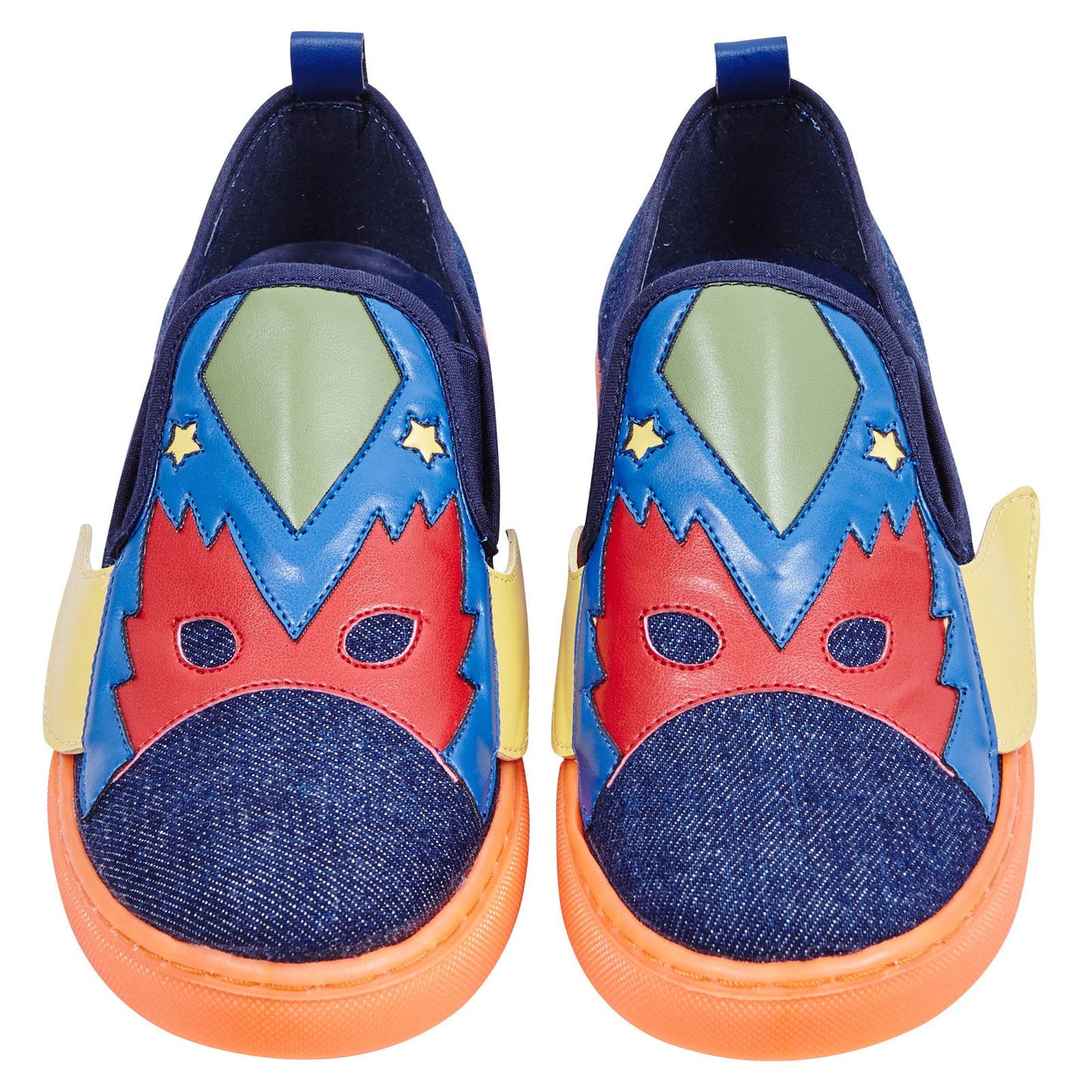 Leo Boys Multicolor Super Heroes Printed Denim Trainers
