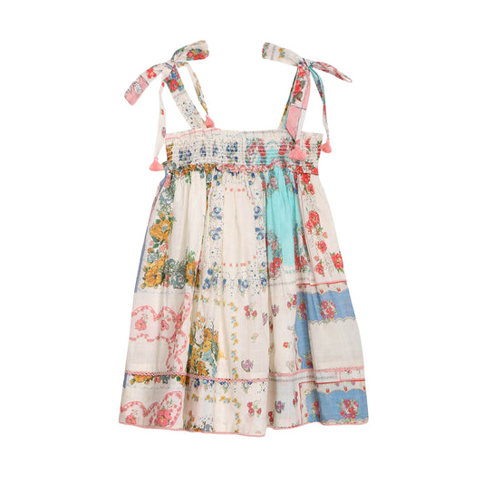 女童彩色碎花棉连衣裙