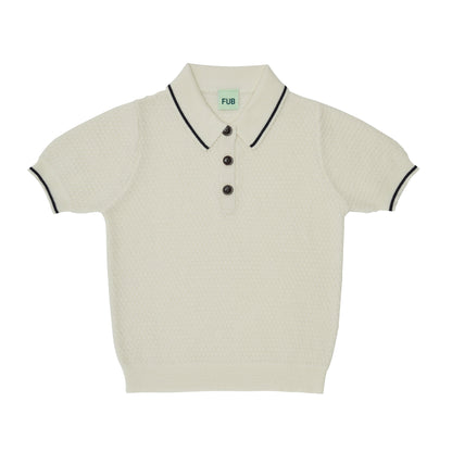 儿童白色羊毛Polo衫