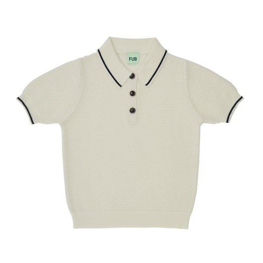 儿童白色羊毛Polo衫