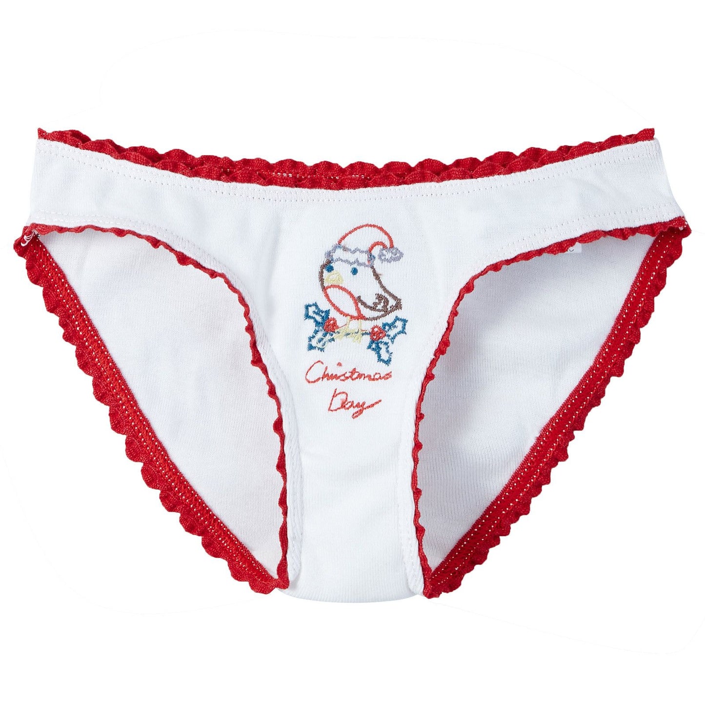 Girls White Organic Cotton Printed Knickers&Vest
