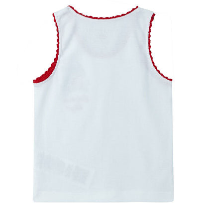 Girls White Organic Cotton Printed Knickers&Vest