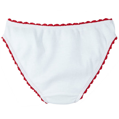 Girls White Organic Cotton Printed Knickers&Vest