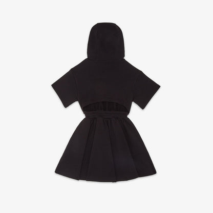 女童黑色Logo棉连衣裙