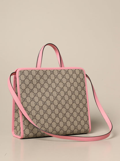 Girls Beige GG Strawberry Handbag