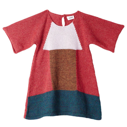 Baby Girls Red Alpaga Wool Zoe Dress