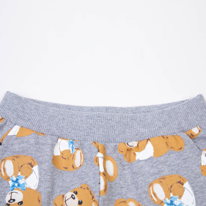 婴儿灰色印花棉长裤