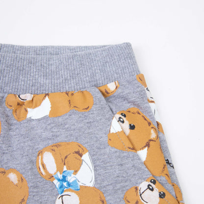 婴儿灰色印花棉长裤