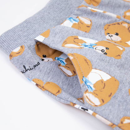 婴儿灰色印花棉长裤