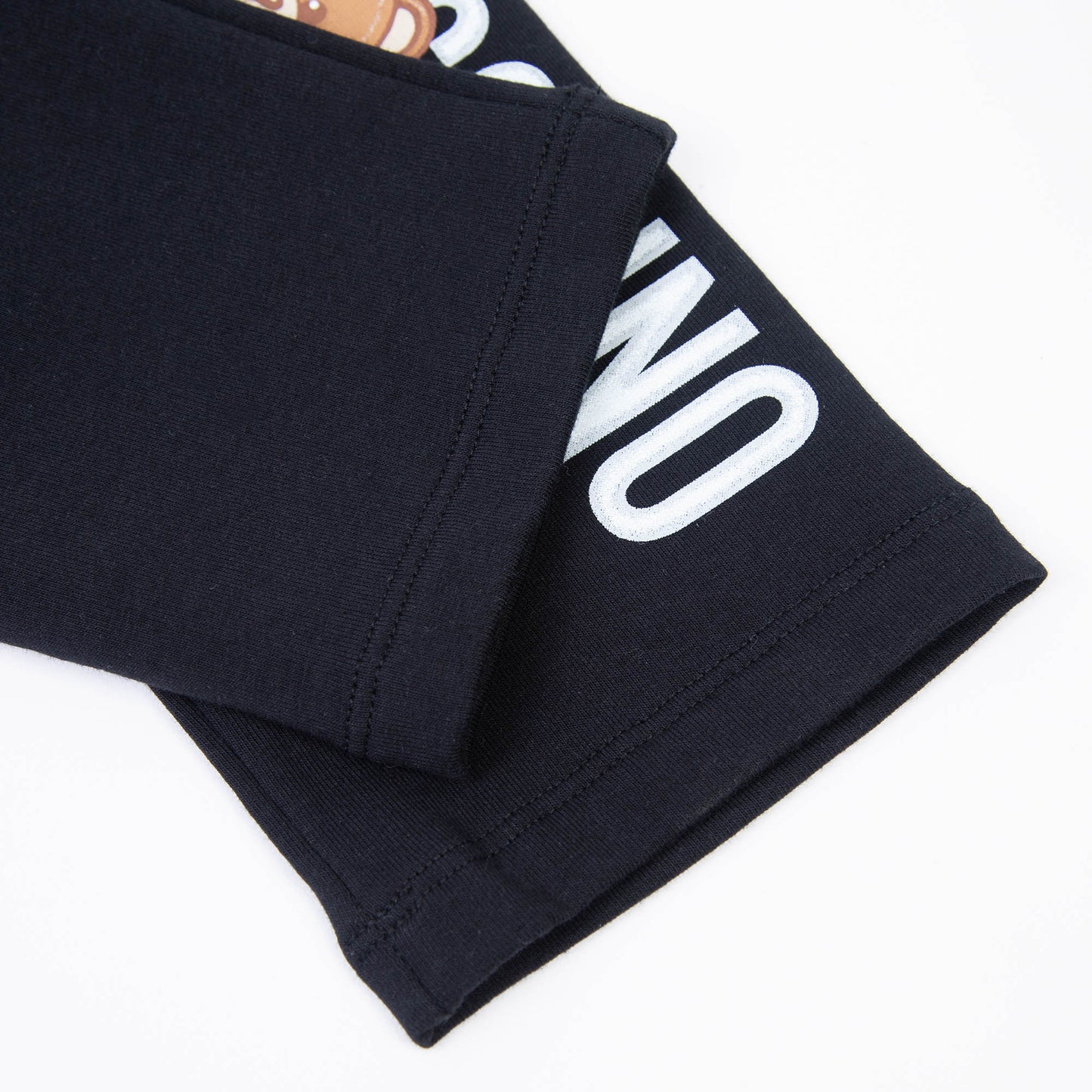 婴儿黑色Logo棉长裤