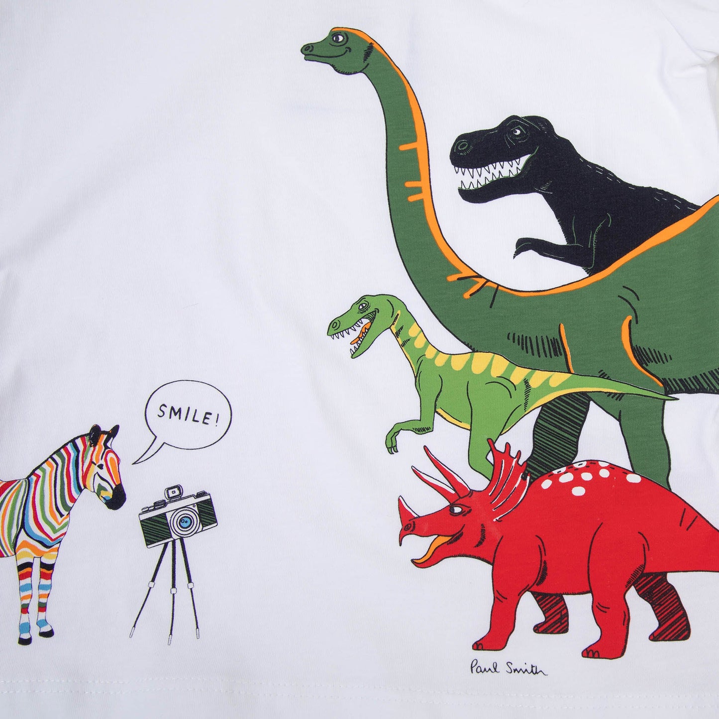 男童白色印花棉T恤