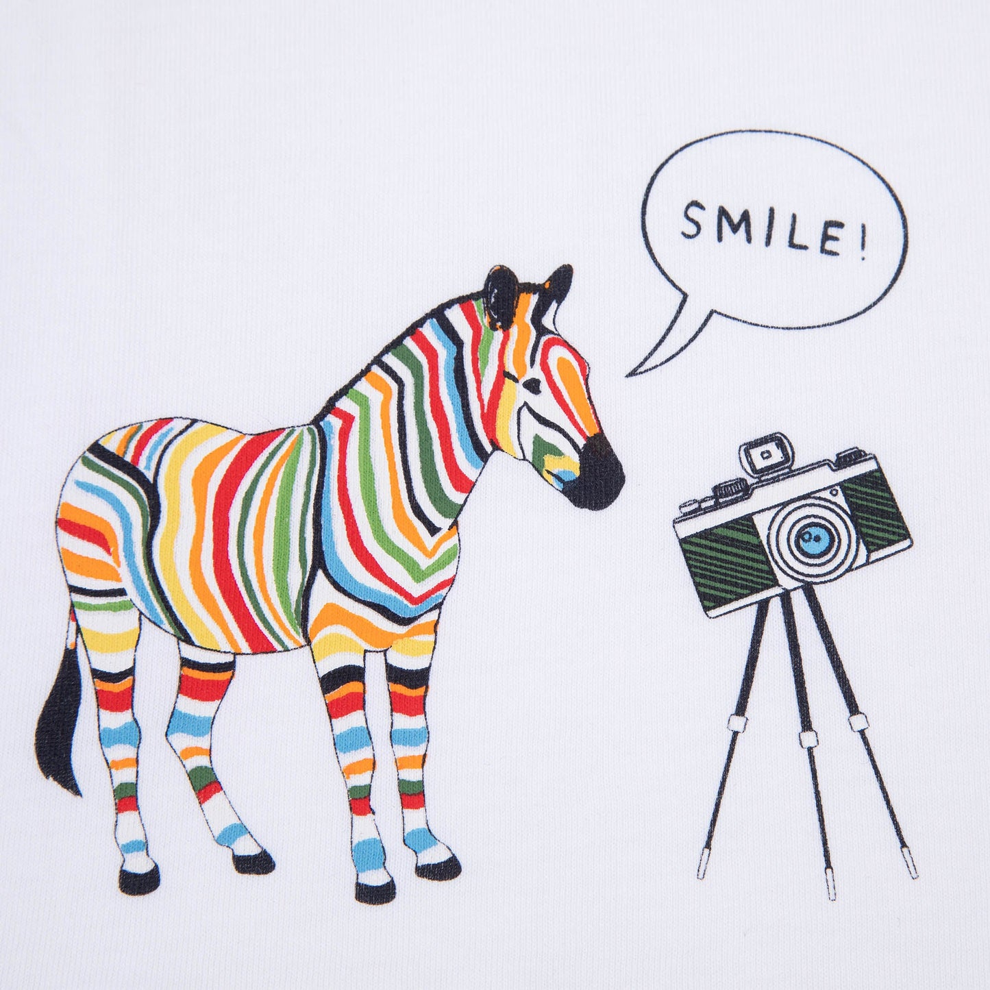 男童白色印花棉T恤