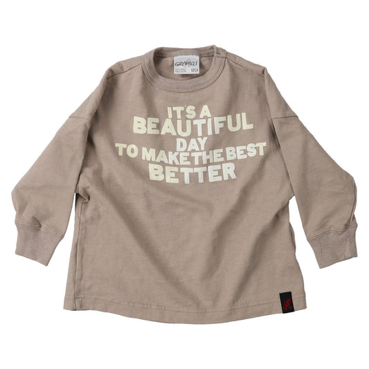 儿童米色Logo棉T恤