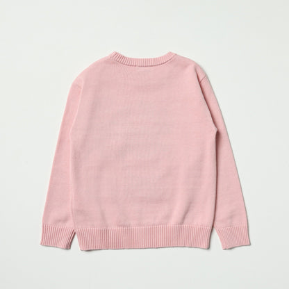 女童粉色小熊毛衣