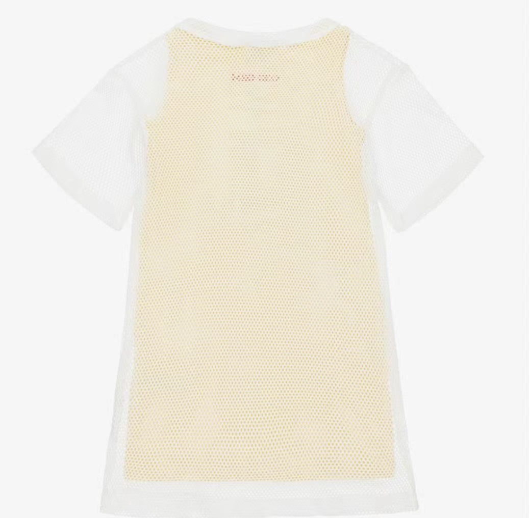 女童黄色棉连衣裙套装