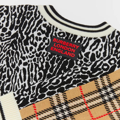 Girls Leopard Print Merino Wool Dress
