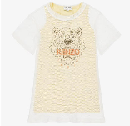 女童黄色棉连衣裙套装