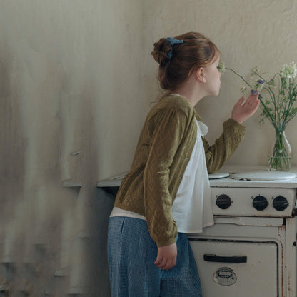 女童蓝色格子发圈