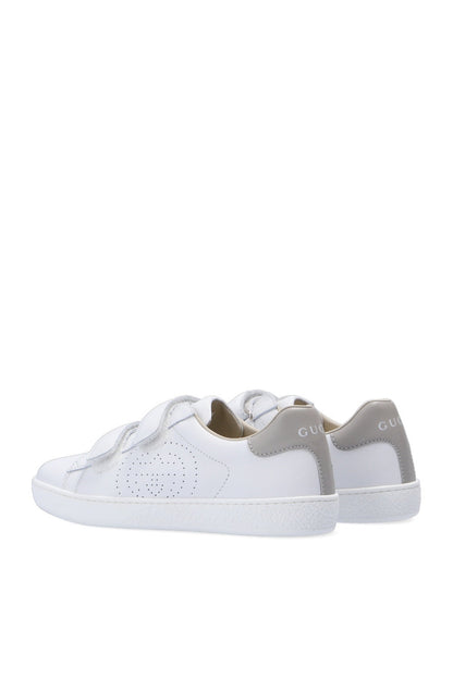 Boys & Girls White Calf Skin Sneakers