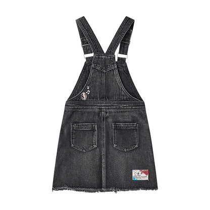 女童黑色背带裙