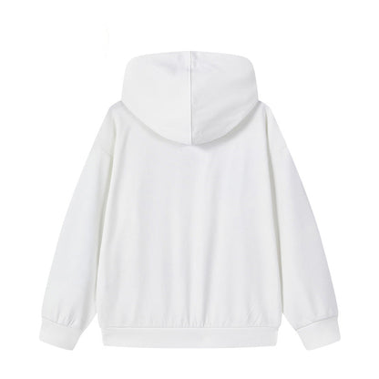 儿童白色连帽卫衣