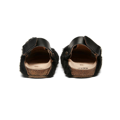 Boys & Girls Black Slippers With Ankle Strap