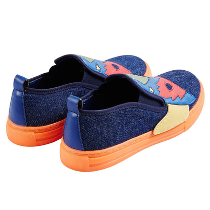Leo Boys Multicolor Super Heroes Printed Denim Trainers
