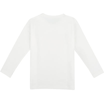 Baby Boys Ivory T-Shirt With Orange Medusa Logo