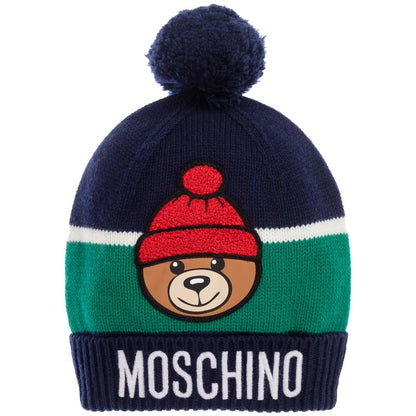 儿童蓝色棉针织帽