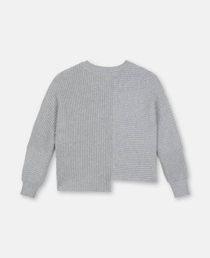 女童灰色棉毛衣