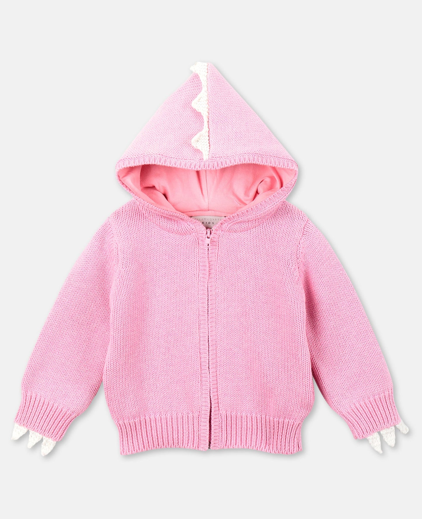 女婴粉色连帽棉开衫