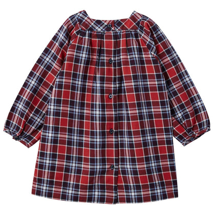 Baby Girls Red Tartan Dress With Bloomers