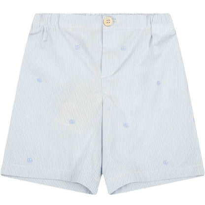 男婴蓝色条纹棉短裤