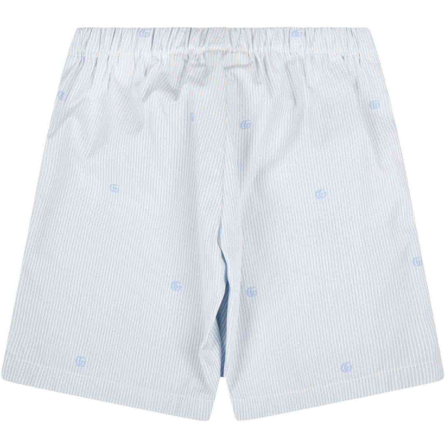 男婴蓝色条纹棉短裤