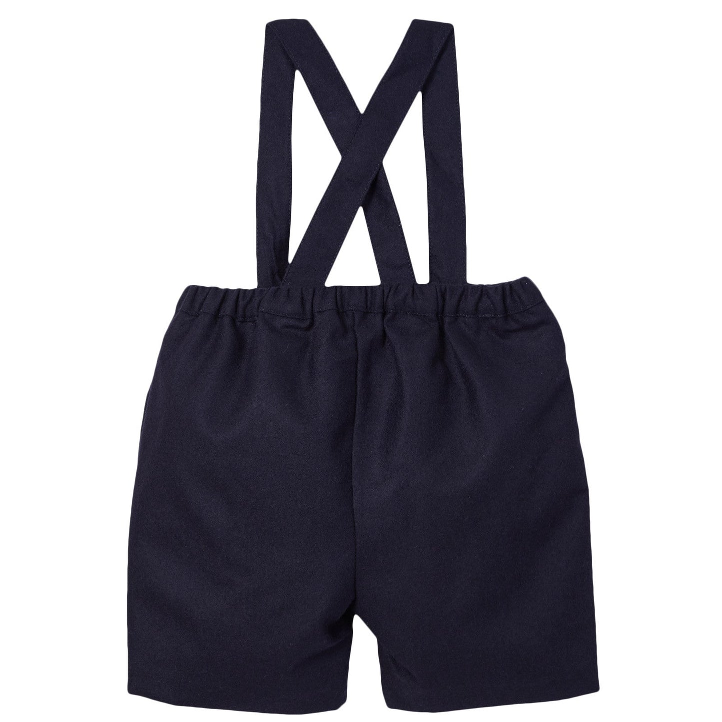 Baby Boys Navy Blue Suspender Wool Short