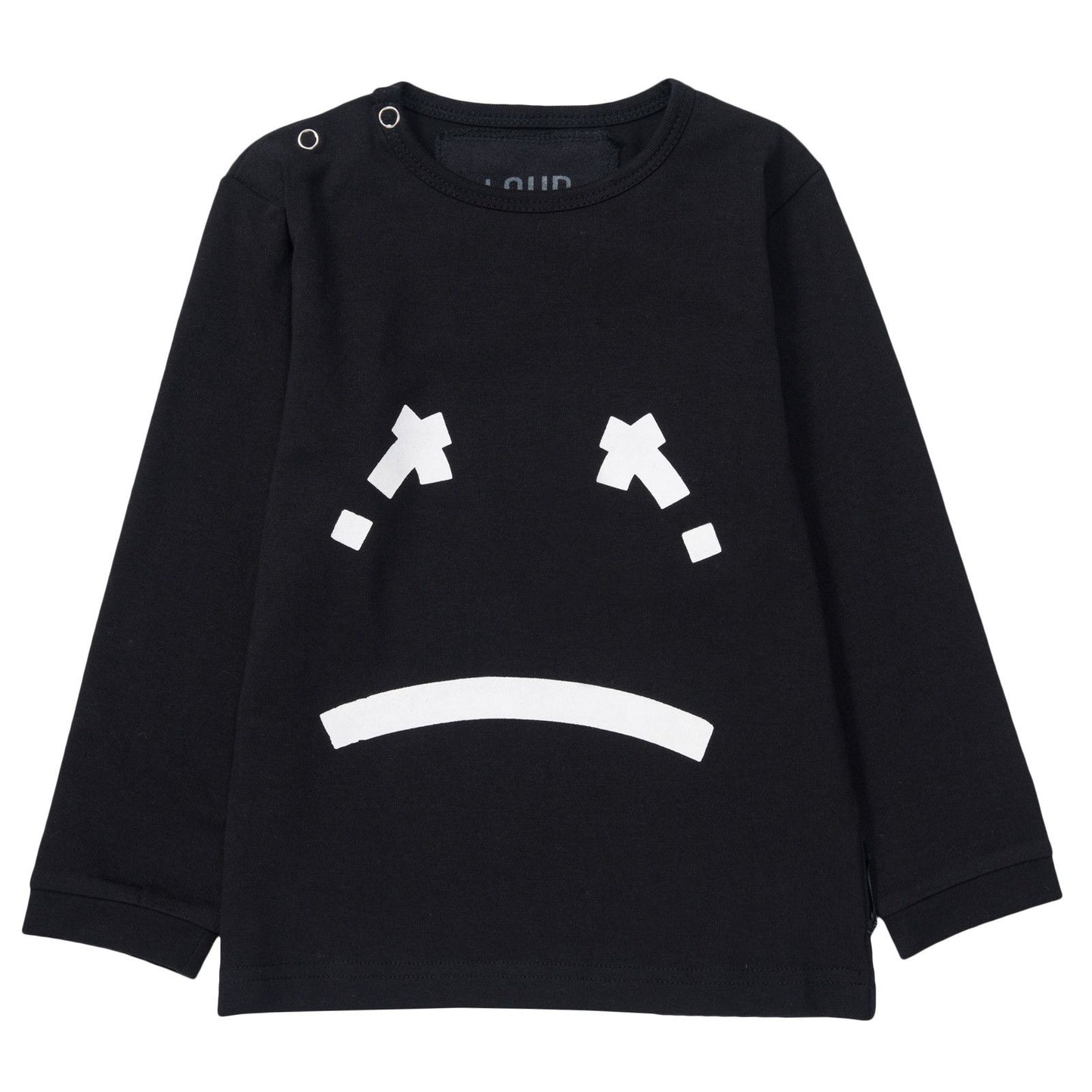 Baby Black T-Shirt With White Printed X Tears Face