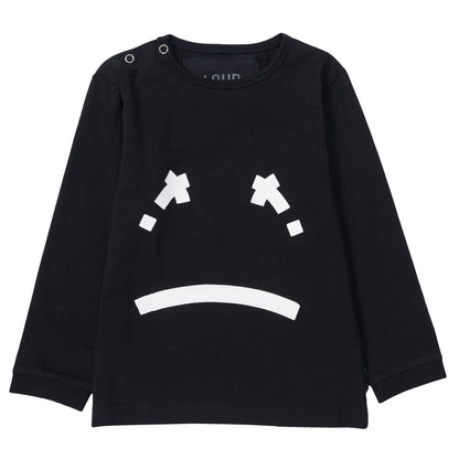 Baby Black T-Shirt With White Printed X Tears Face