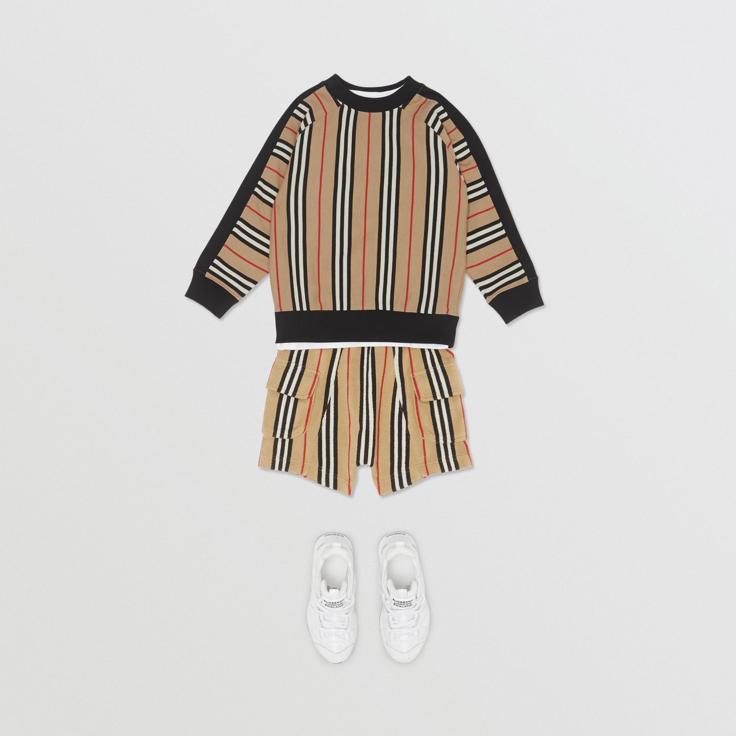 Boys Archive Beige Striped Cotton Sweatshirt