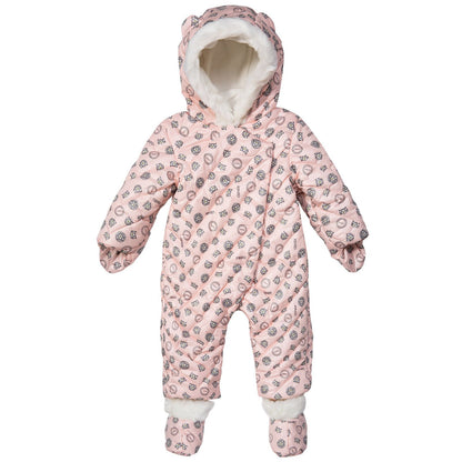 Baby Girls Red Tiger Printed Snowsuit&Bootees With Synthetic fur trims
