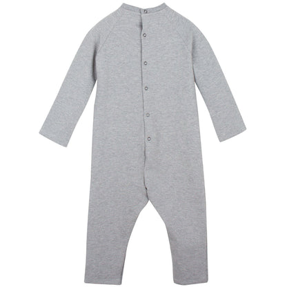 Baby Grey Tiger Embroidered Cotton Jersey  Babygrow
