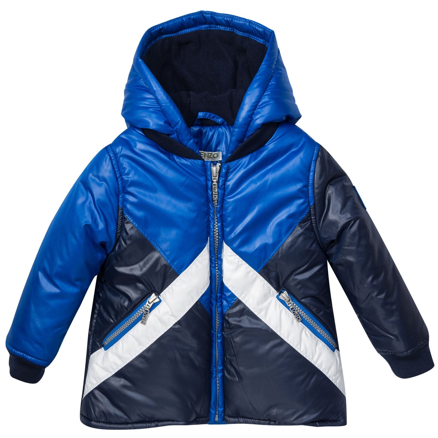 Baby Boys Navy Blue Hooded Padded Jacket