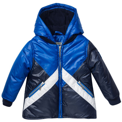 Baby Boys Navy Blue Hooded Padded Jacket