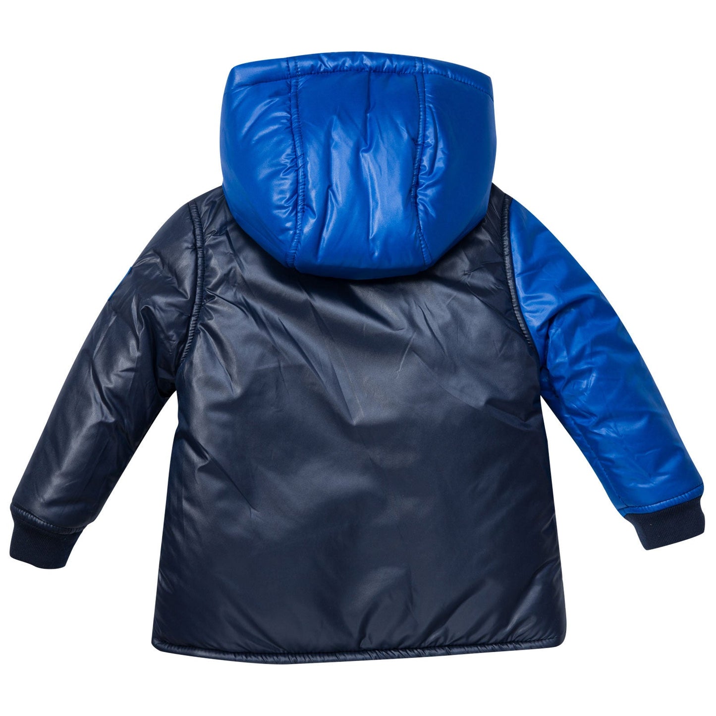 Baby Boys Navy Blue Hooded Padded Jacket