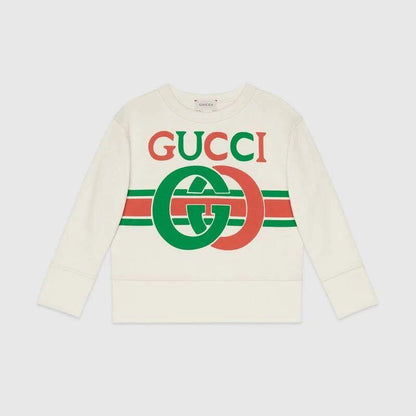 男童白色Logo棉卫衣