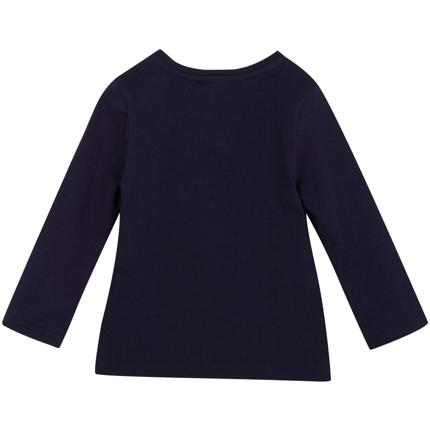 Girls Navy Blue Tiger Embroidered T-Shirt