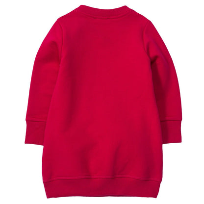 Girls Red Tiger Embroidered Jersey Sweatshirt Dress