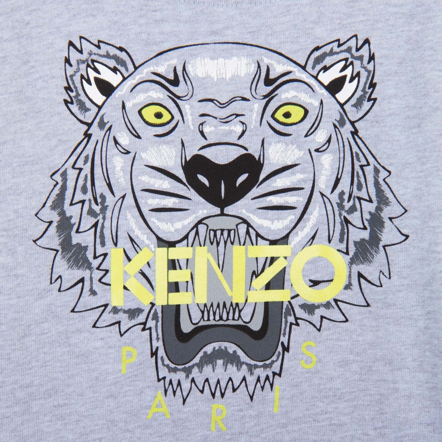 Boys Grey Tiger Embroidered Cotton Jersey T-Shirt