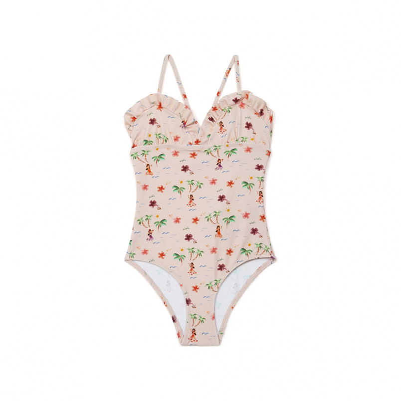 Girls Light Pink Swimsuit