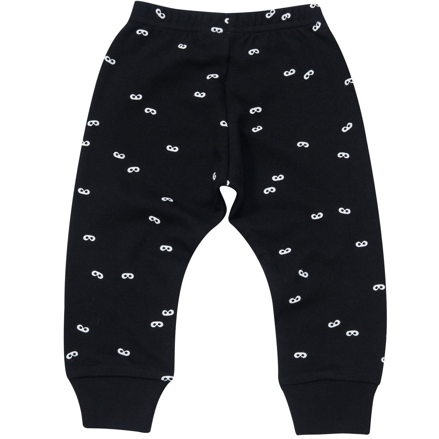 Baby Black Lounge Pants With White Mini Masks