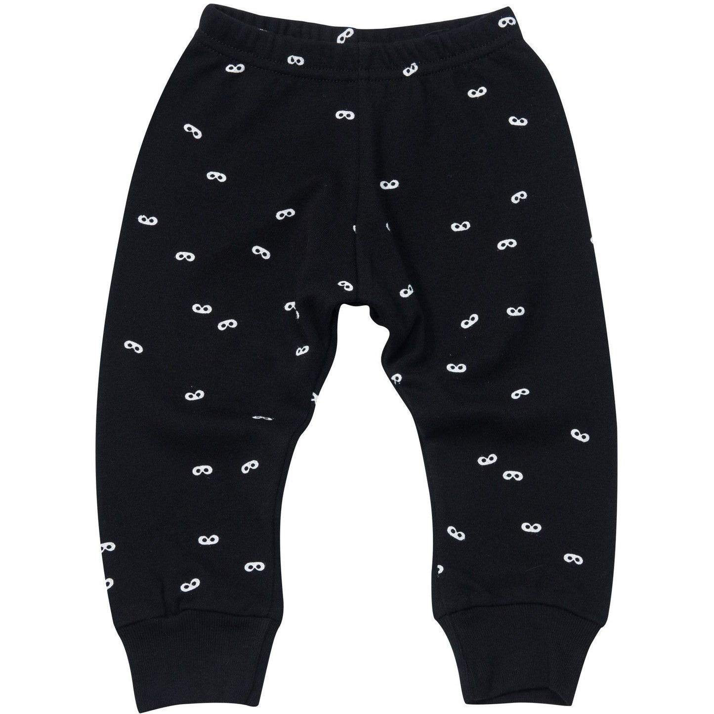 Baby Black Lounge Pants With White Mini Masks